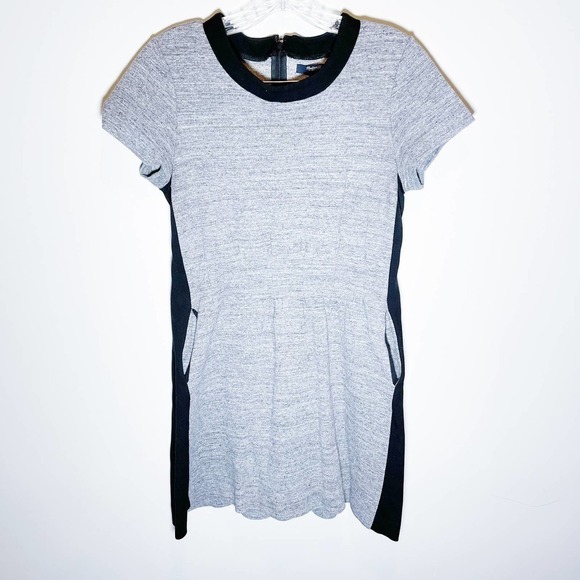 Madewell Salt and Pepper Short Sleeve Dress Black Trim SZ 6 - Picture 5 of 6